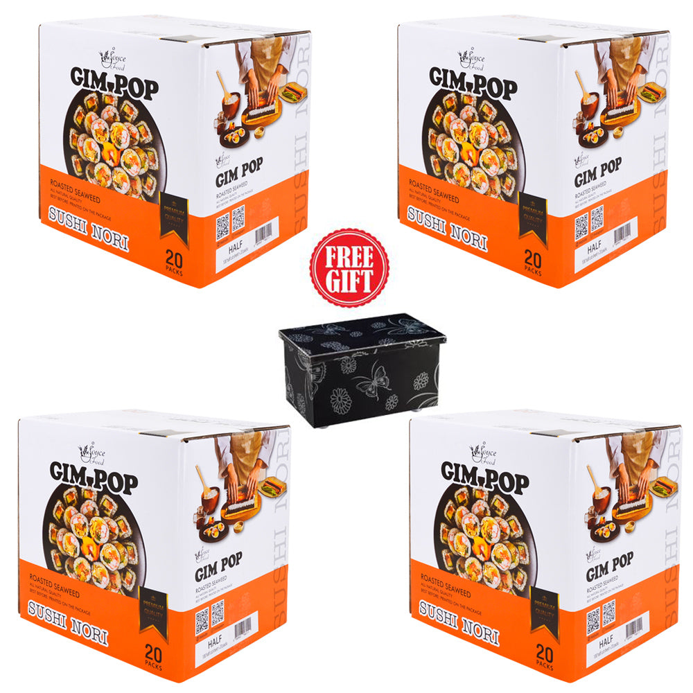 Gim Pop Half 130g SUSHI NORI (4Boxes) + [Free]Stainless Steel Seaweed