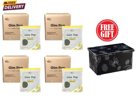 Gim Pop Half 130g SUSHI NORI (4Boxes) + [Free]Stainless Steel Seaweed Container